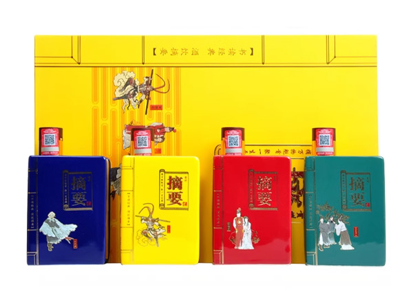 涪陵摘要酒回收摘要四大名著礼盒装53度200ml*4瓶贵州金沙回沙酒